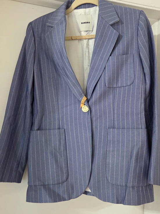 Jackets & Blazers - Sandro Men's Blue Pinstripe Blazer